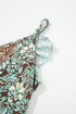 Green Floral Print V Neck Ruffled Trim Backless Tassel Waist Maxi Dress